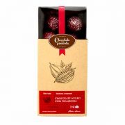 Caixa de bombons de chocolate negro com framboesa